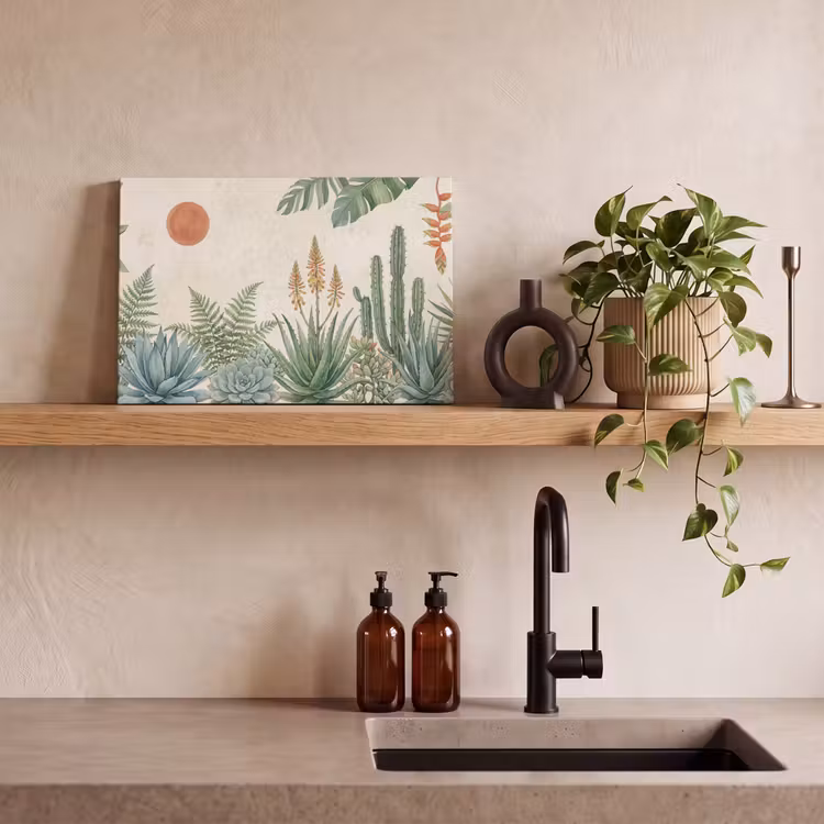Canvas schilderij - Woestijn - Planten - Groen — 3