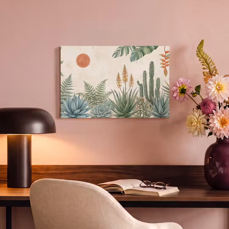 Canvas schilderij - Woestijn - Planten - Groen — 4