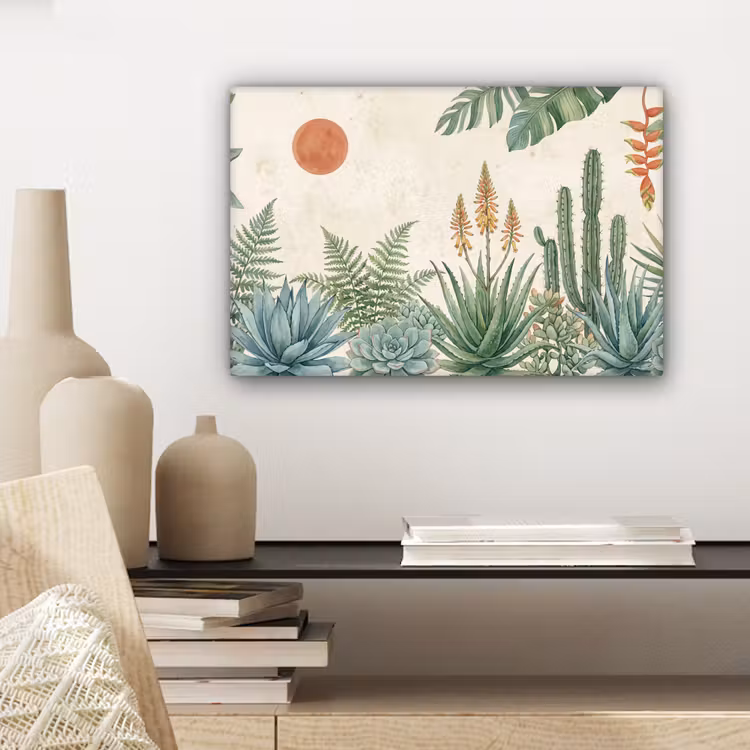 Canvas schilderij - Woestijn - Planten - Groen — 5