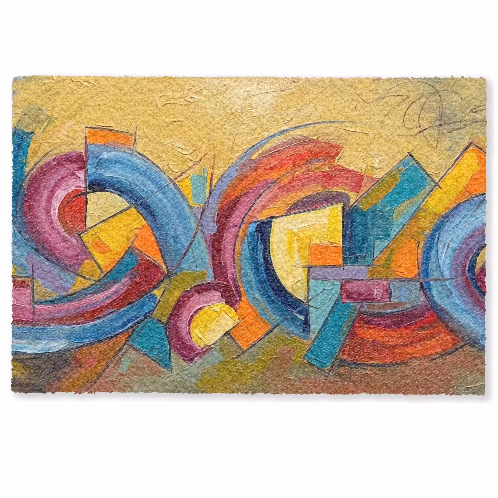 Deurmat - Abstract - Cirkels - Schilderij - Kleurrijk - Dynamisch — 1