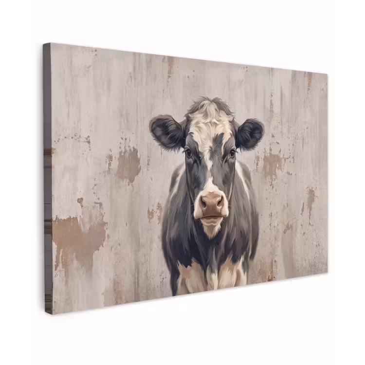 Canvas schilderij - Koe - Portret - Dieren - Modern — 1