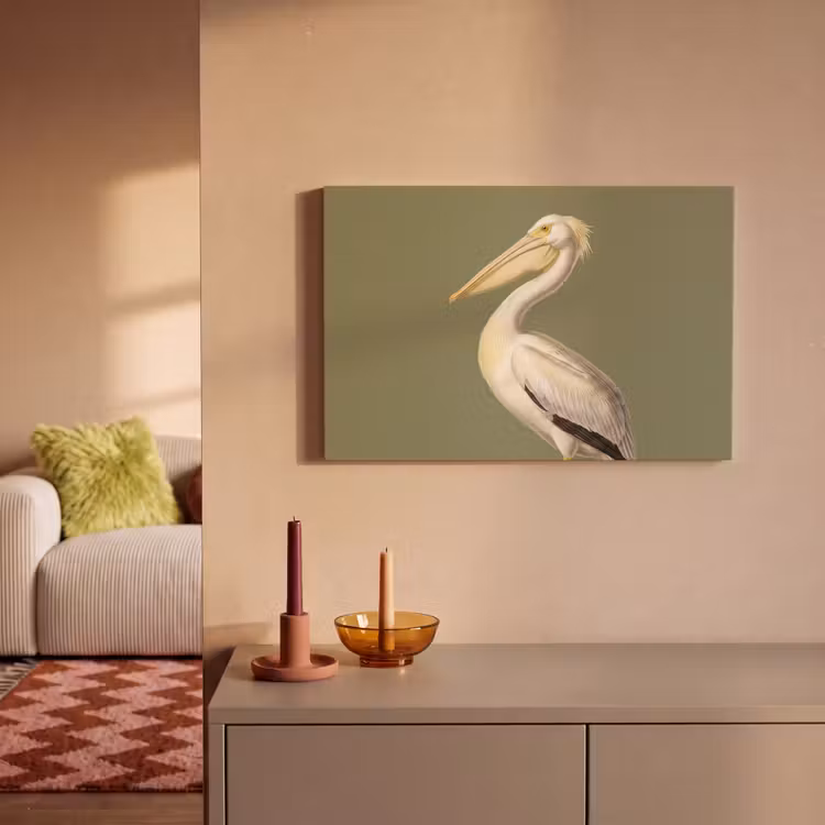 Canvas schilderij - Pelikaan - Wit - Vogel - Klassiek - Natuur — 2