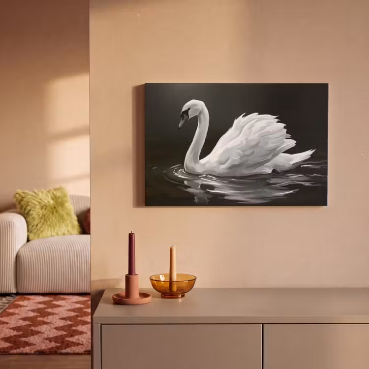 Canvas schilderij - Zwaan - Water - Natuur - Realistisch - Wit — 2
