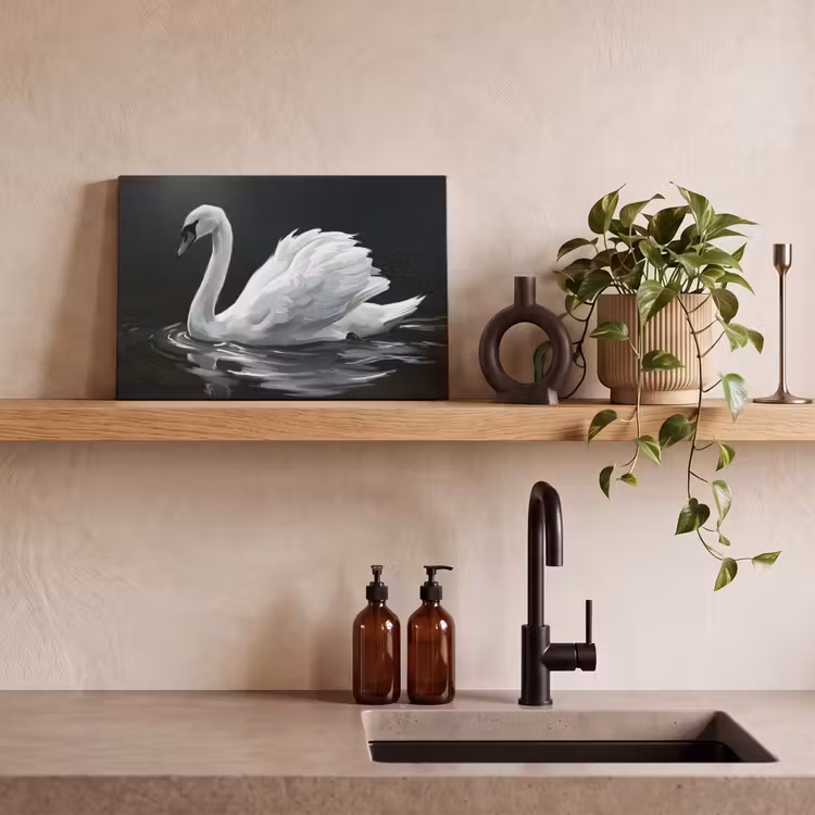 Canvas schilderij - Zwaan - Water - Natuur - Realistisch - Wit — 3