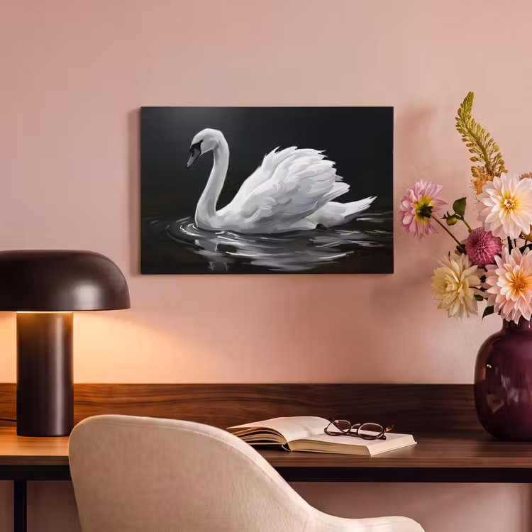 Canvas schilderij - Zwaan - Water - Natuur - Realistisch - Wit — 4