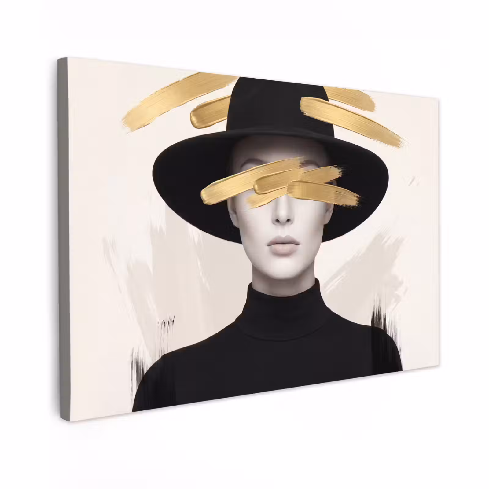 Canvas schilderij - Vrouw - Portret - Modern - Goud - Kunst — 1