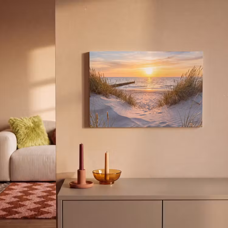 Canvas schilderij - Strand - Zonsondergang - Natuur - Landschap — 2