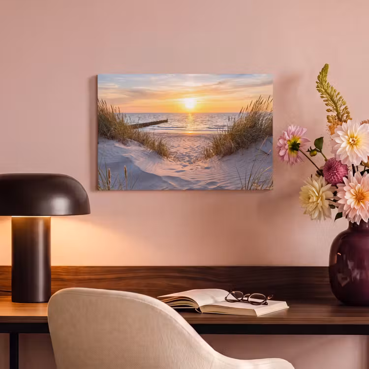 Canvas schilderij - Strand - Zonsondergang - Natuur - Landschap — 4
