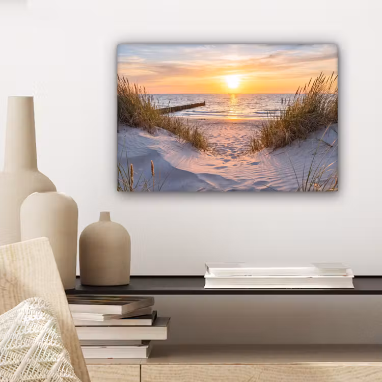 Canvas schilderij - Strand - Zonsondergang - Natuur - Landschap — 5
