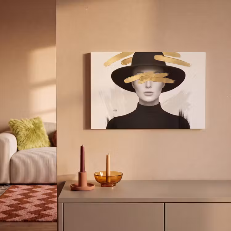 Canvas schilderij - Vrouw - Portret - Modern - Goud - Kunst — 2
