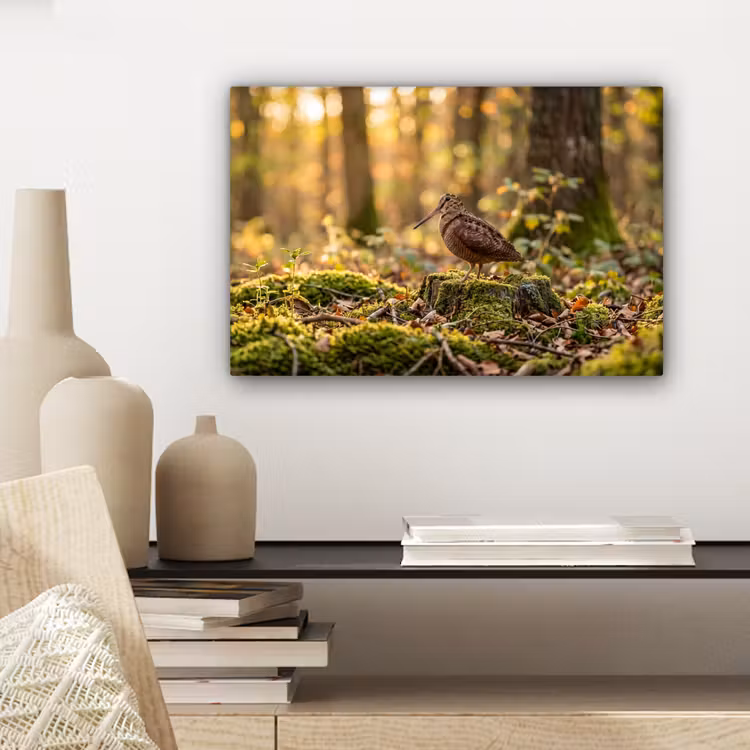Canvas schilderij - Houtsnip - Bos - Bladeren - Herfst - Gecamoufleerd — 5