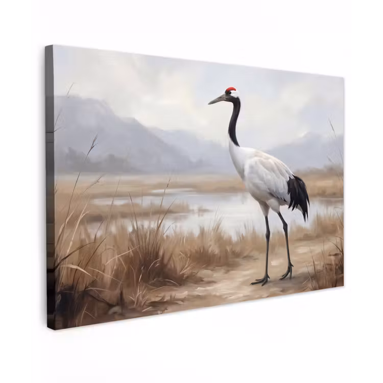 Canvas schilderij - Kraanvogel - Natuur - Realistisch — 1