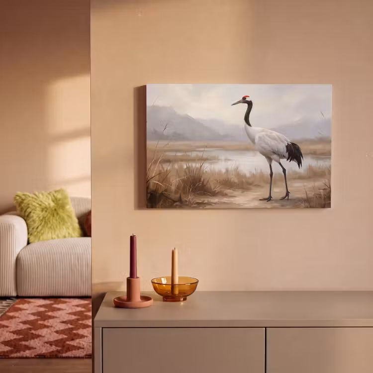 Canvas schilderij - Kraanvogel - Natuur - Realistisch — 2