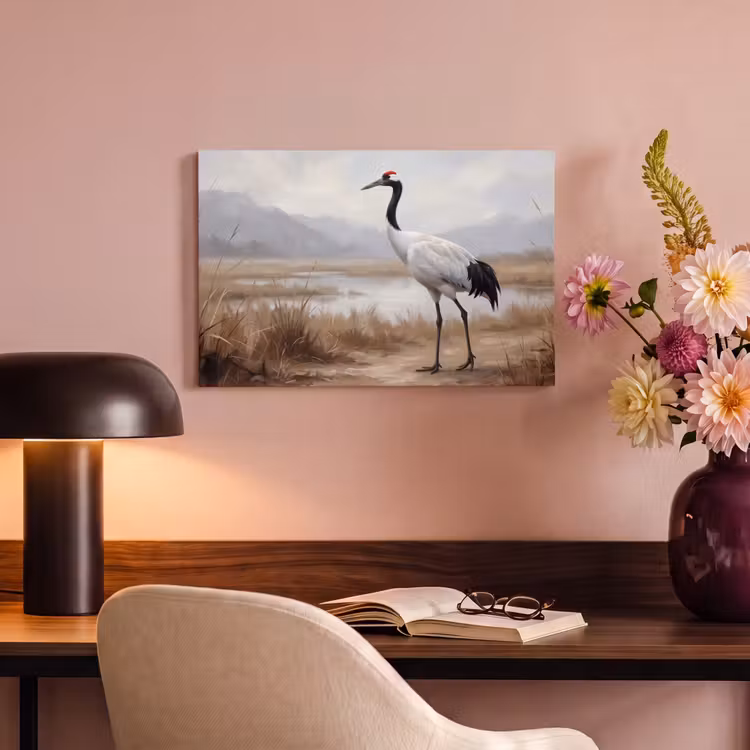 Canvas schilderij - Kraanvogel - Natuur - Realistisch — 4