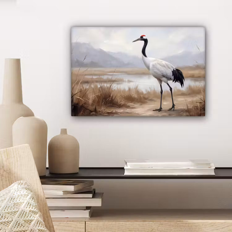Canvas schilderij - Kraanvogel - Natuur - Realistisch — 5