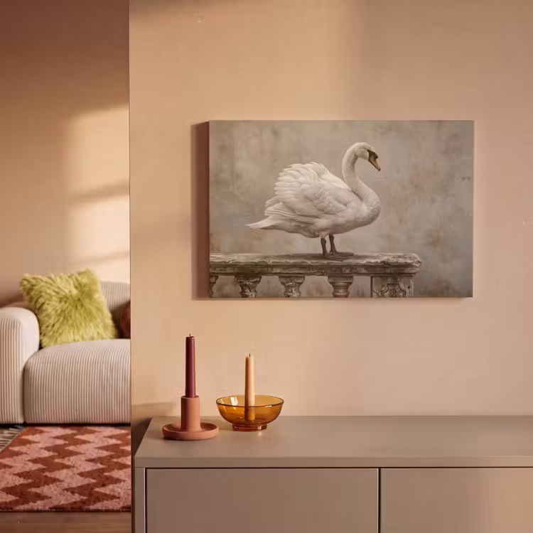 Canvas schilderij - Zwaan - Elegant - Dieren - Wit — 2