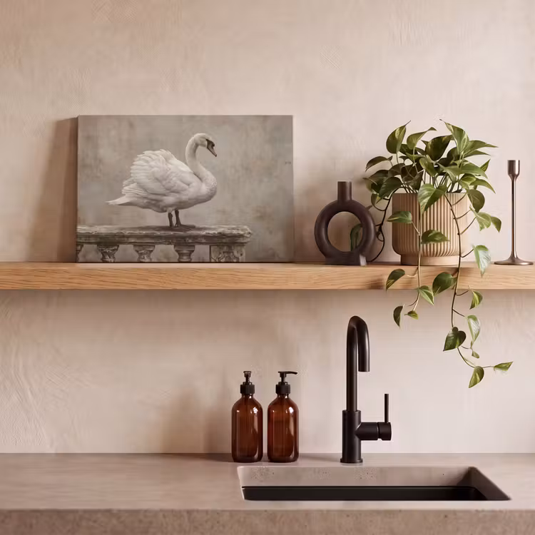 Canvas schilderij - Zwaan - Elegant - Dieren - Wit — 3