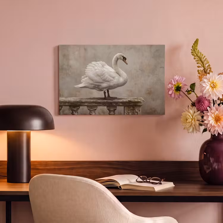 Canvas schilderij - Zwaan - Elegant - Dieren - Wit — 4