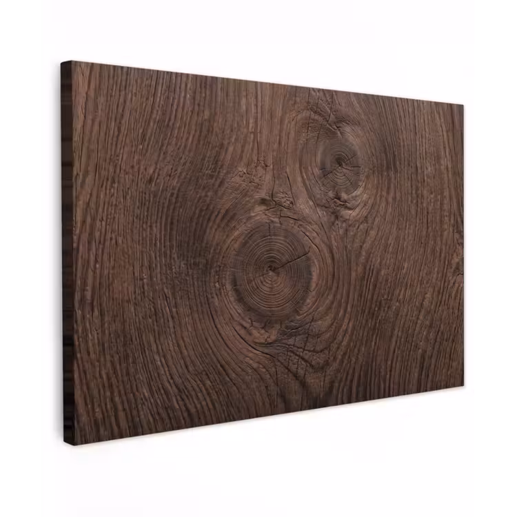 Canvas schilderij - Houtnerf - Textuur - Patroon - Bruin - Rustiek — 1