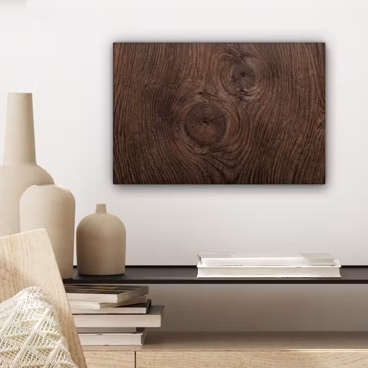 Canvas schilderij - Houtnerf - Textuur - Patroon - Bruin - Rustiek — 5