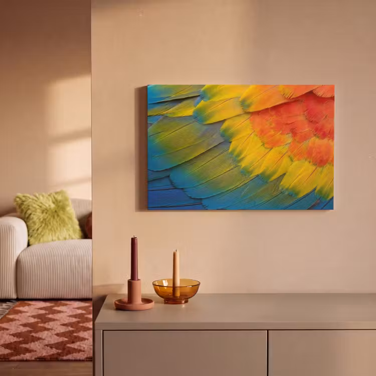 Canvas schilderij - Veren - Ara - Kleurrijk — 2