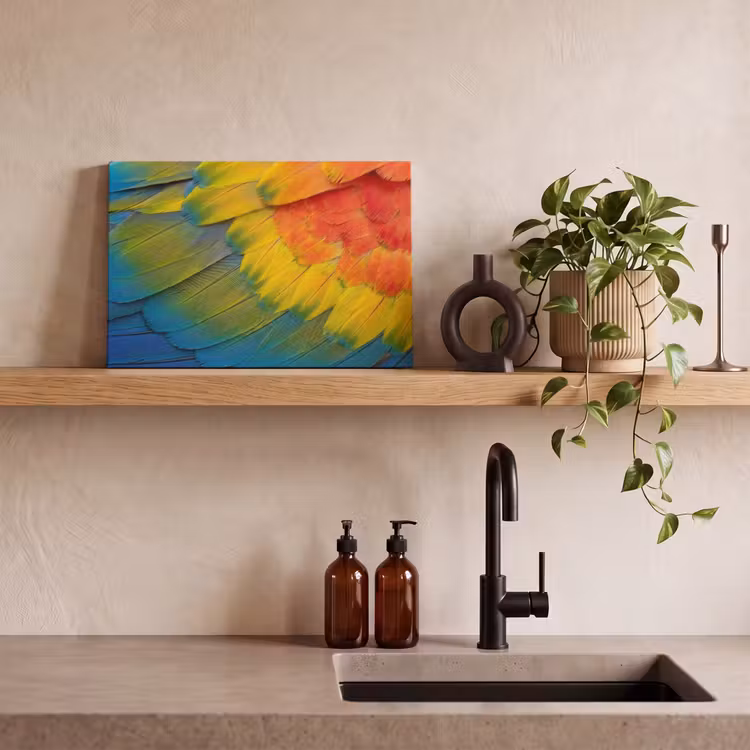 Canvas schilderij - Veren - Ara - Kleurrijk — 3