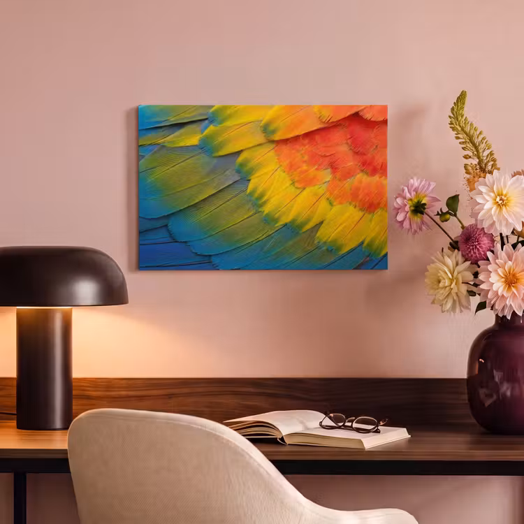 Canvas schilderij - Veren - Ara - Kleurrijk — 4