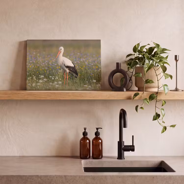Canvas schilderij - Ooienvaar - Bloemen - Weide - Kleurrijk — 3
