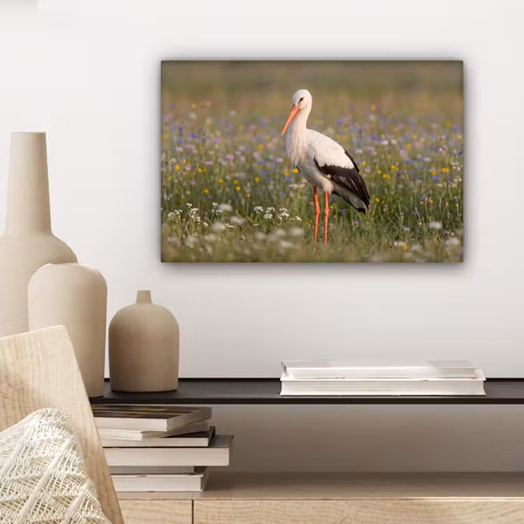 Canvas schilderij - Ooienvaar - Bloemen - Weide - Kleurrijk — 5