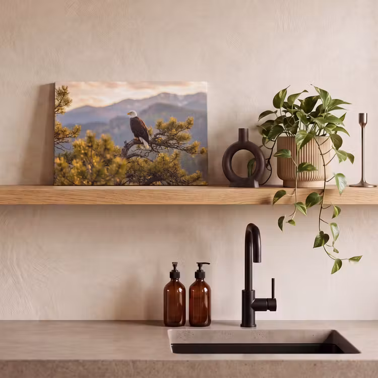 Canvas schilderij - Zeearend - Boom - Bergen - Groen — 3