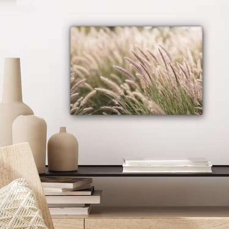 Canvas schilderij - Gras - Close up - Groen — 5