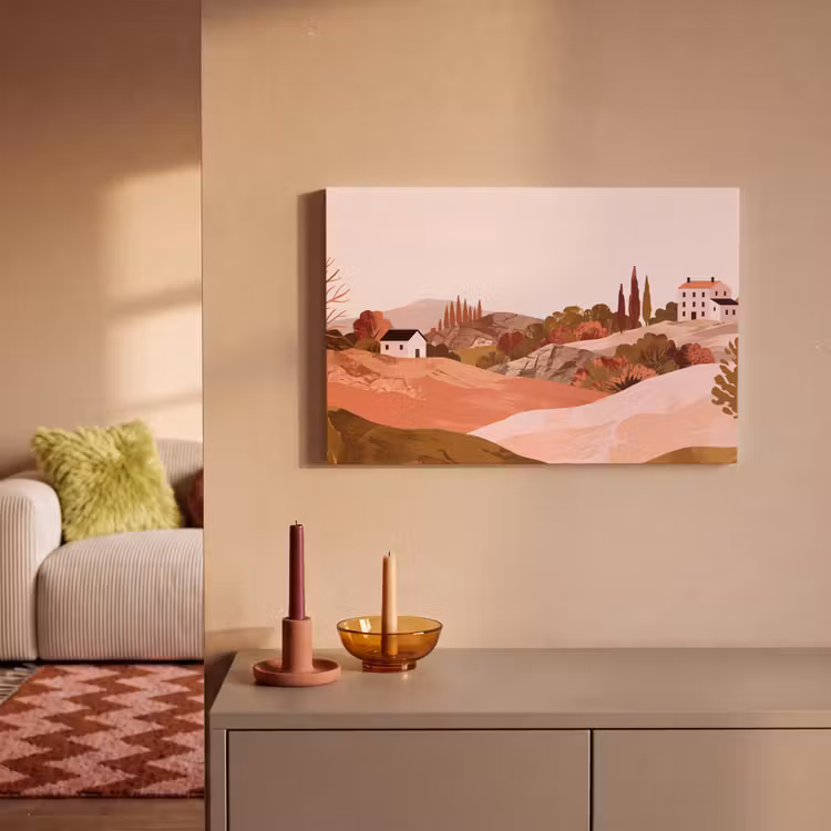 Canvas schilderij - Heuvellandschap - Grafisch - Terracotta — 2