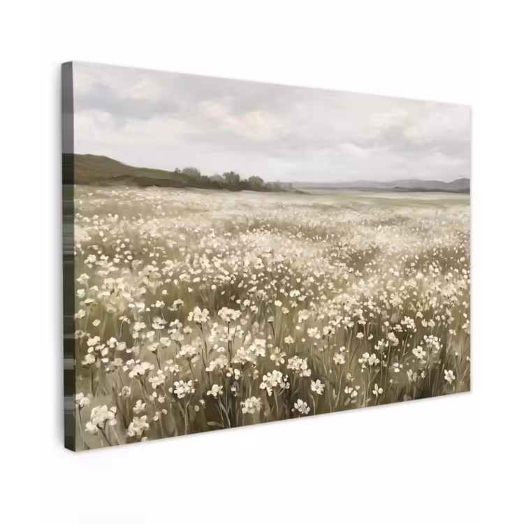 Canvas schilderij - Illustratie - Landschap - Wit — 1