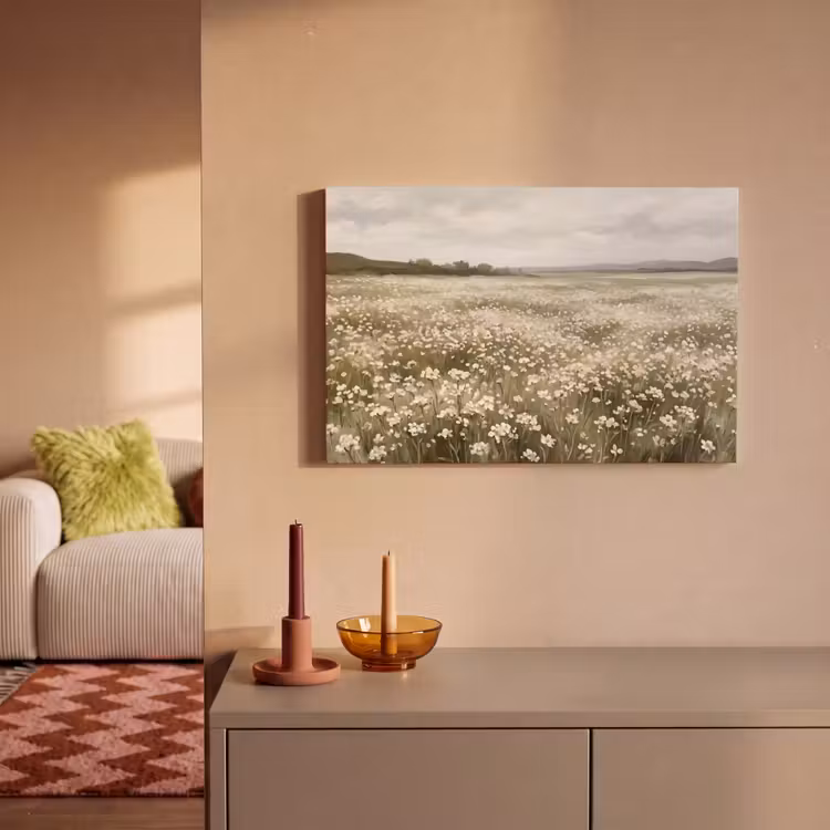 Canvas schilderij - Illustratie - Landschap - Wit — 2