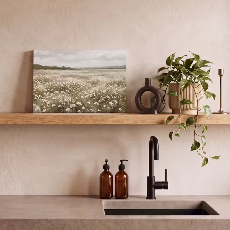 Canvas schilderij - Illustratie - Landschap - Wit — 3