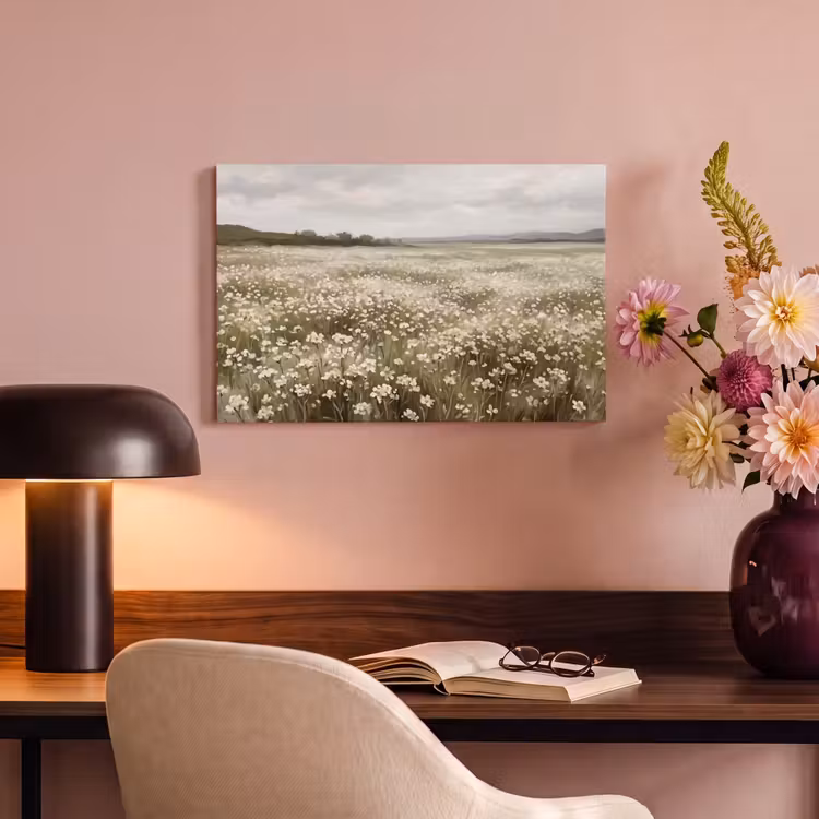 Canvas schilderij - Illustratie - Landschap - Wit — 4