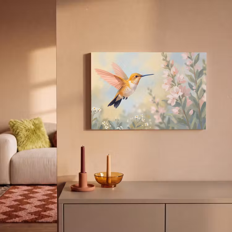 Canvas schilderij - Kolibrie - Illustratie - Kleurrijk — 2
