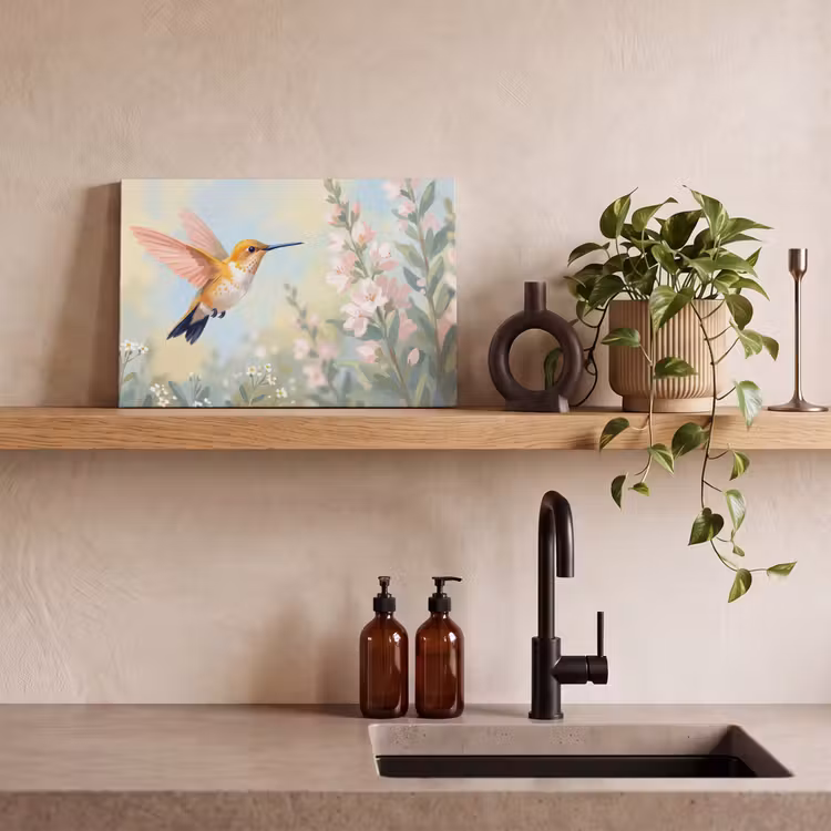 Canvas schilderij - Kolibrie - Illustratie - Kleurrijk — 3