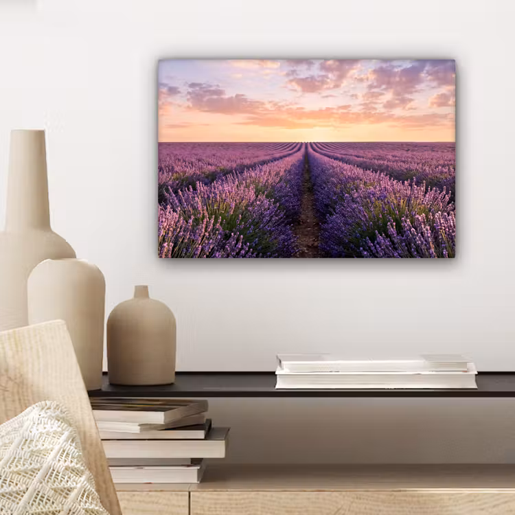 Canvas schilderij - Landschap - Lavendelveld - Paars — 5