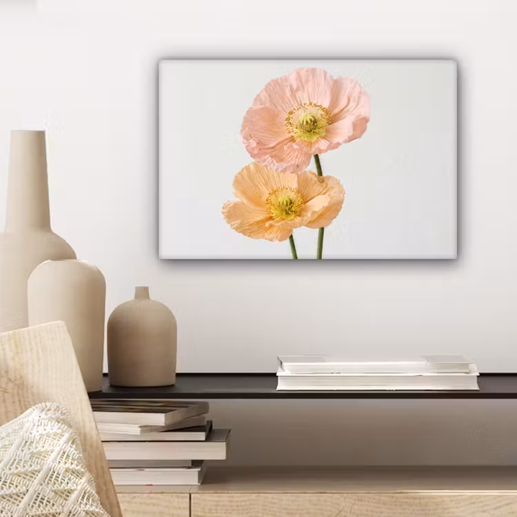 Canvas schilderij - Papavers - Botanisch - Roze — 5