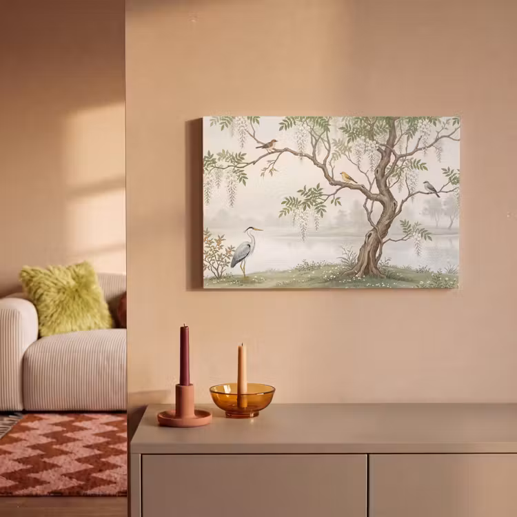 Canvas schilderij - Reiger - Landschap - Groen — 2