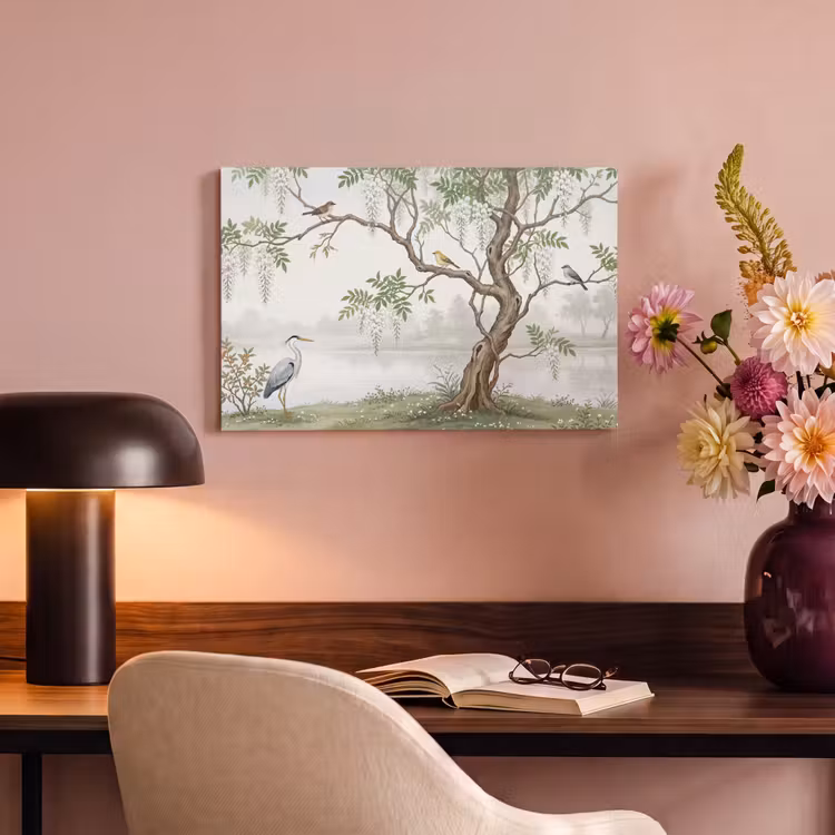 Canvas schilderij - Reiger - Landschap - Groen — 4