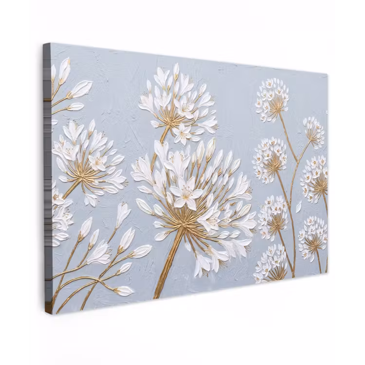 Canvas schilderij - Illustratie - Bloemen - Blauw — 1
