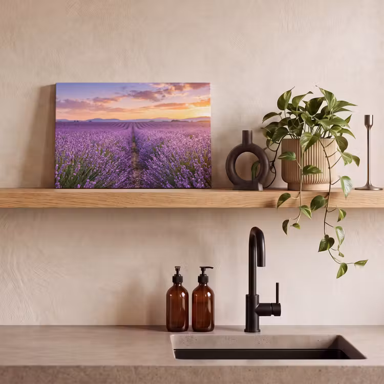 Canvas schilderij - Lavendel - Veld - Natuur - Paars — 3