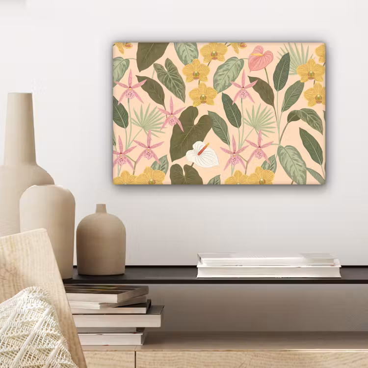 Canvas schilderij - Patroon - Bloemen - Kleurrijk — 5
