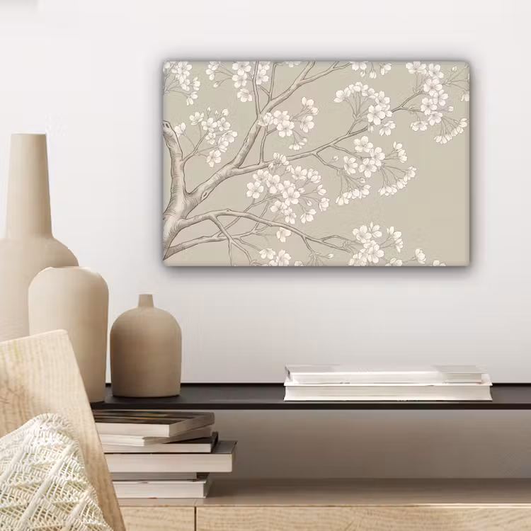 Canvas schilderij - Sereen - Bloesem - Wit — 5