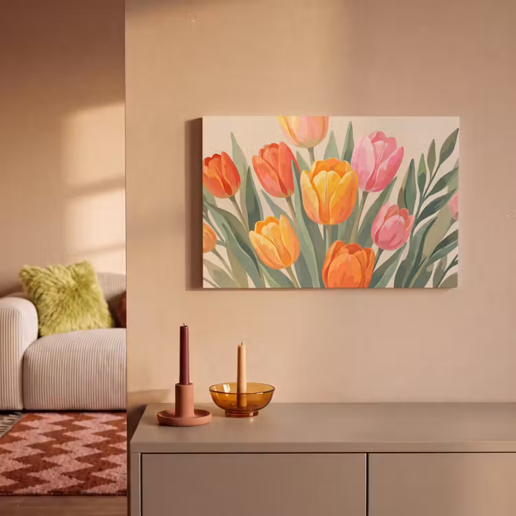Canvas schilderij - Tulpen - Abstract - Kleurrijk — 2