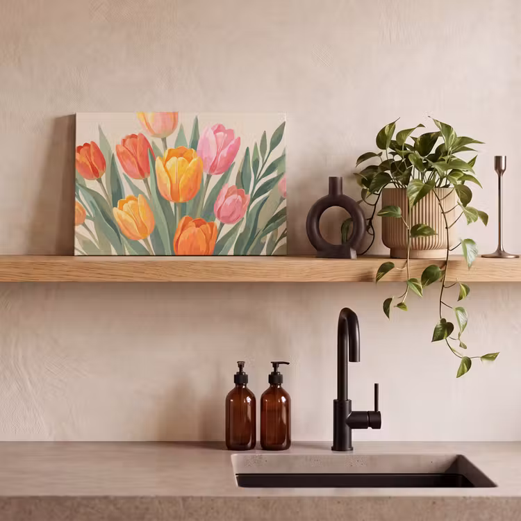 Canvas schilderij - Tulpen - Abstract - Kleurrijk — 3