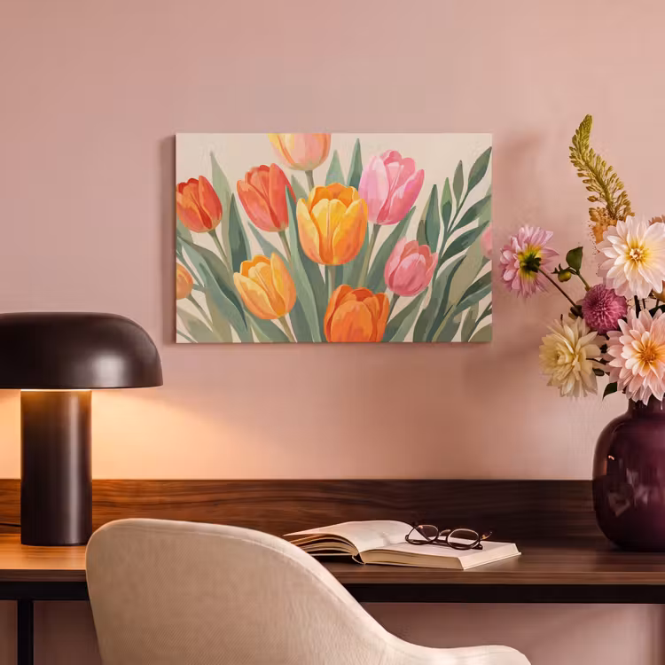 Canvas schilderij - Tulpen - Abstract - Kleurrijk — 4