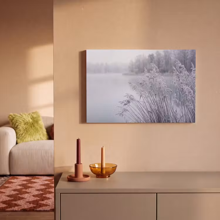 Canvas schilderij - Riet - Bevroren - Winter - Natuur — 2